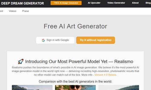 Deep Dream Generator AI Art Tool