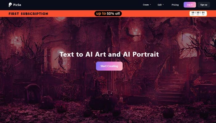 PicSo AI Art Generator Interface